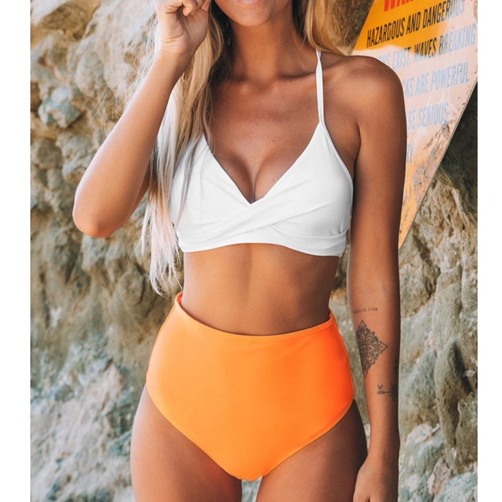 Cupshe Orange High Waisted Bottom